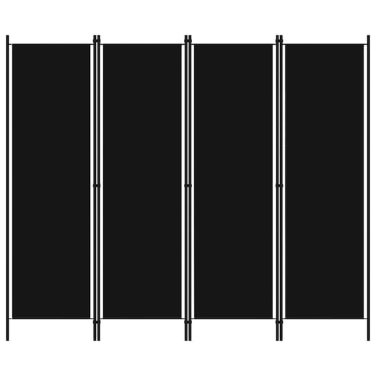 Parawan 4-panelowy, czarny, 200 x 180 cm vidaXL