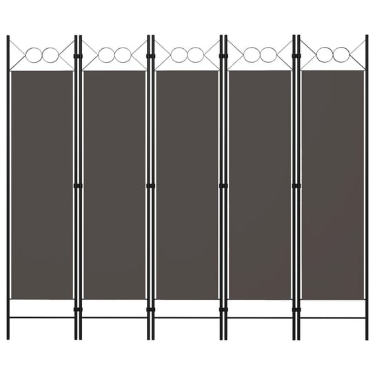 Parawan 5-panelowy, antracytowy, 200 x 180 cm vidaXL