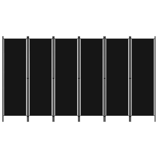Parawan 6-panelowy, czarny, 300 x 180 cm vidaXL