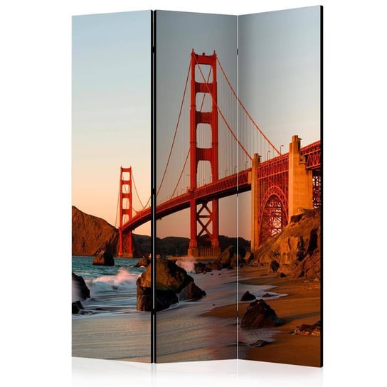 Parawan ARTGEIST Most Golden Gate - zachód słońca, San Francisco, 3-częściowy ARTGEIST
