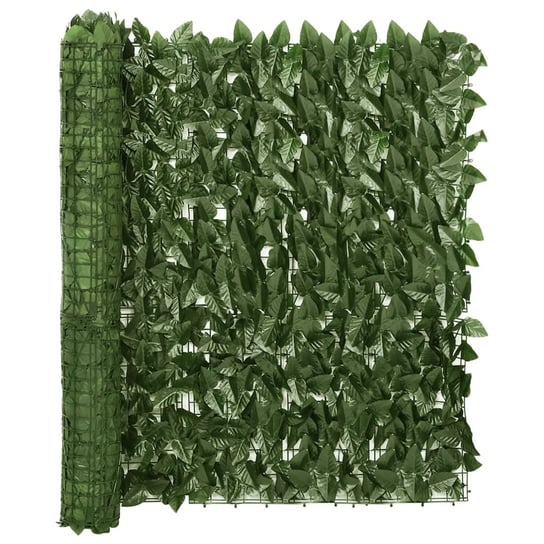 Parawan balkonowy, ciemno zielone liście, 300x100 cm vidaXL