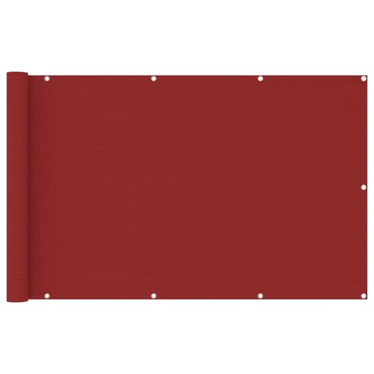 Parawan balkonowy, czerwony, 120x600 cm, HDPE vidaXL