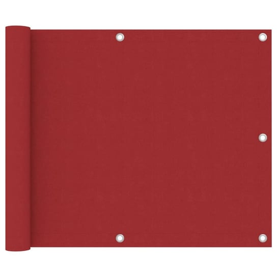 Parawan balkonowy, czerwony, 75x500 cm, tkanina Oxford vidaXL