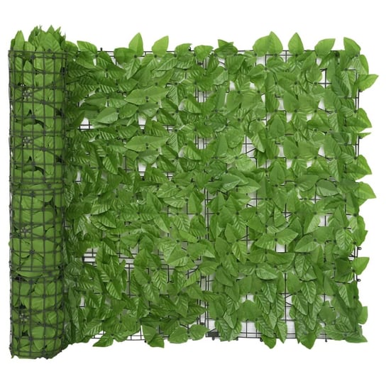 Parawan balkonowy, zielone liście, 300x100 cm vidaXL