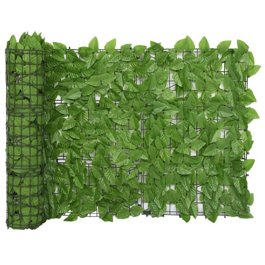 Parawan balkonowy, zielone liście, 400x75 cm vidaXL