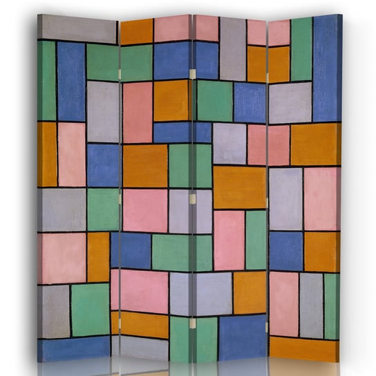 Parawan Composition in Dissonances - Theo van Doesburg - Wewnętrzny dekoracyjny ekran z płótna cm. 145x170 (4 Panele) Legendarte