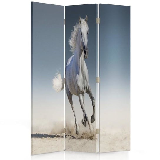 Parawan dwustronny FEEBY, Biały Koń w Galopie 110x170 Feeby