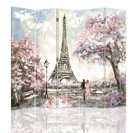 Parawan dwustronny FEEBY, Paryż Wieża Eiffla Pastele 180x170 Feeby