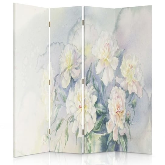 Parawan dwustronny obrotowy FEEBY, Bukiet Kwiaty Pastelowy 145x170 Feeby