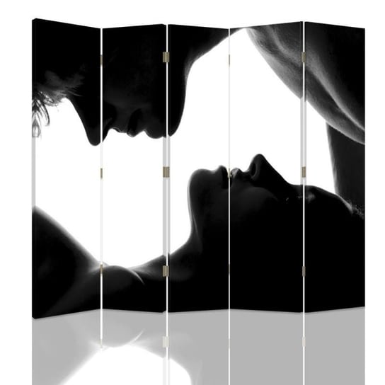 Parawan dwustronny obrotowy FEEBY, Pocałunek czarno biały 180x170 Feeby