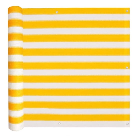 Parawan HDPE żółto-biały, 75x600 cm, odporny na pl / AAALOE Inna marka