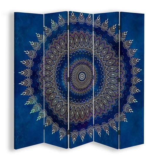 Parawan pokojowy FEEBY, Abstrakcyjna mandala 5, Obrotowy 180x170cm 5-częściowy Feeby