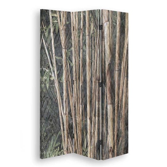 Parawan pokojowy FEEBY, Bambusowe łodygi w brązie, Obrotowy 110x170cm 3-częściowy Feeby
