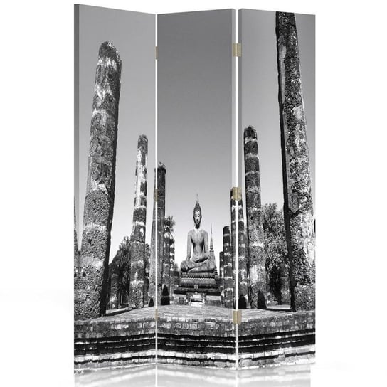 Parawan pokojowy FEEBY, Budda Siakjamuni, Dwustronny 110x170cm 3-częściowy Feeby