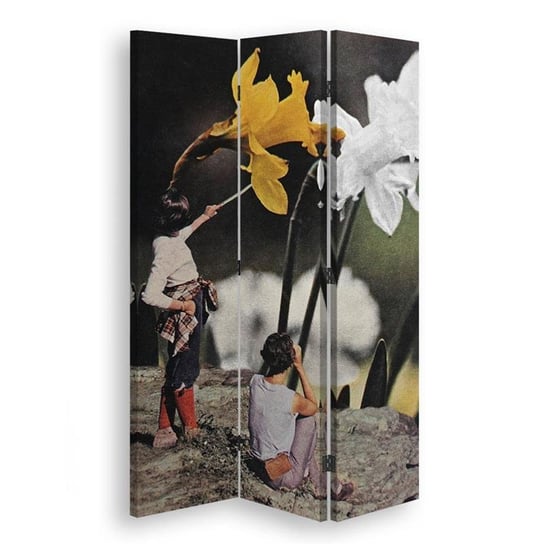 Parawan pokojowy FEEBY, Dzieci i kwiaty surrealizm abstrakcja, Obrotowy 110x170cm 3-częściowy Feeby