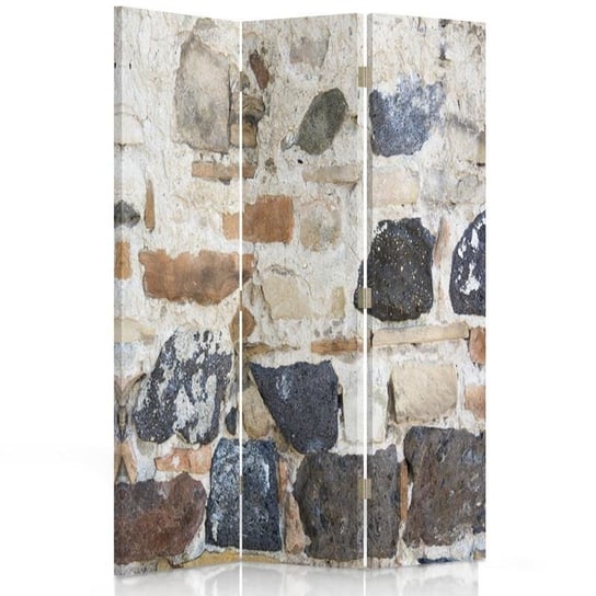 Parawan pokojowy FEEBY, Kamienny mur 2, Dwustronny 110x170cm 3-częściowy Feeby