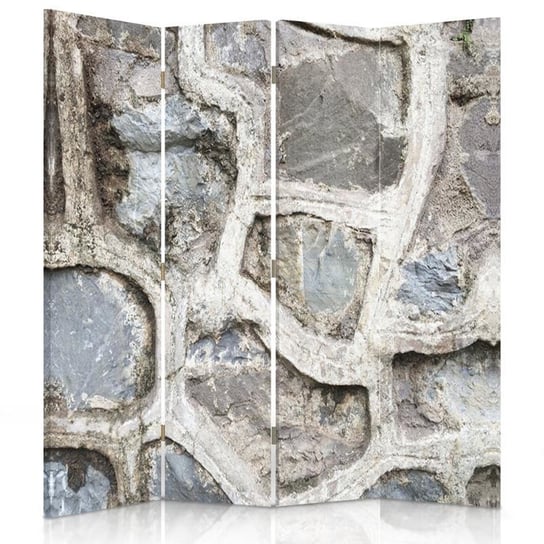 Parawan pokojowy FEEBY, Kamienny mur 3, Obrotowy 145x170cm 4-częściowy Feeby