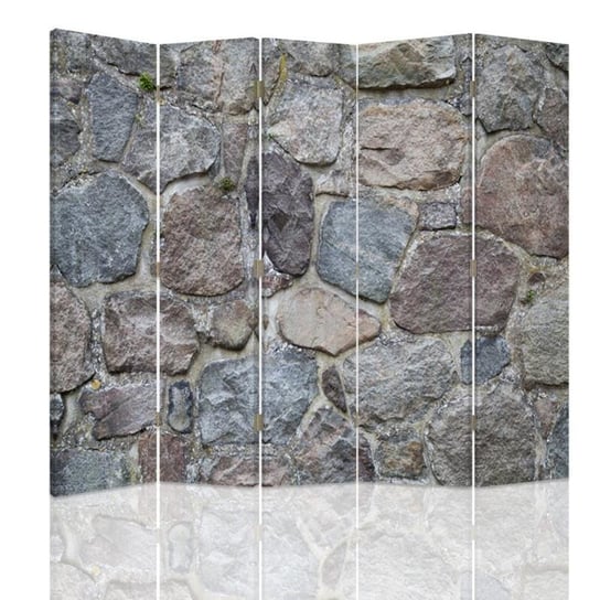 Parawan pokojowy FEEBY, Kamienny mur, Obrotowy 180x170cm 5-częściowy Feeby