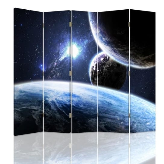 Parawan pokojowy FEEBY, Kosmos, Dwustronny 180x170cm 5-częściowy Feeby