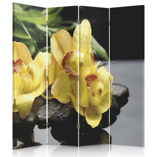 Parawan pokojowy FEEBY, Kwiatek, Dwustronny 145x170cm 4-częściowy Feeby