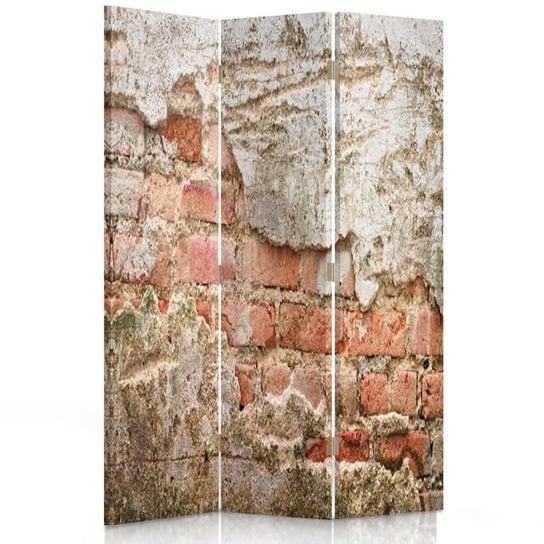 Parawan pokojowy FEEBY, Mur z cegły, Dwustronny 110x170cm 3-częściowy Feeby
