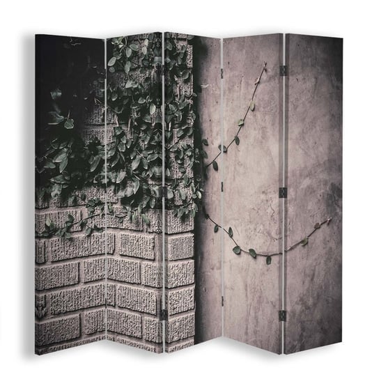 Parawan pokojowy FEEBY, Porośnięty mur, Dwustronny 180x170cm 5-częściowy Feeby
