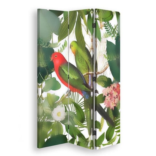 Parawan pokojowy FEEBY, Ptaki liście i kwiaty, Obrotowy 110x170cm 3-częściowy Feeby
