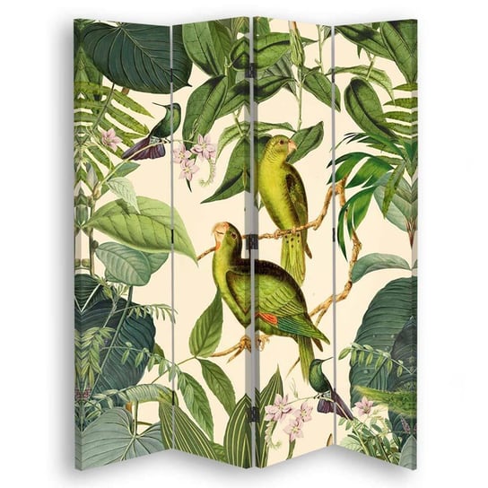 Parawan pokojowy FEEBY, Ptaki w tropikach 4, Obrotowy 145x170cm 4-częściowy Feeby