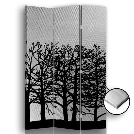 Parawan pokojowy FEEBY, srebrny Drzewa, Dwustronny 110x170cm 3-częściowy Feeby