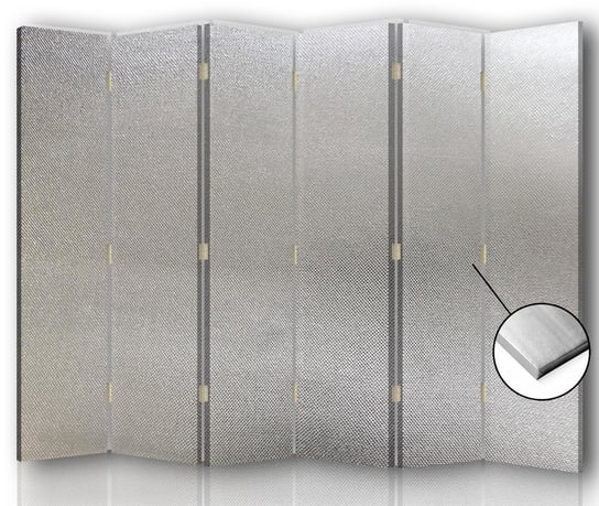 Parawan pokojowy FEEBY, srebrny Silver, Dwustronny 145x170cm 4-częściowy Feeby