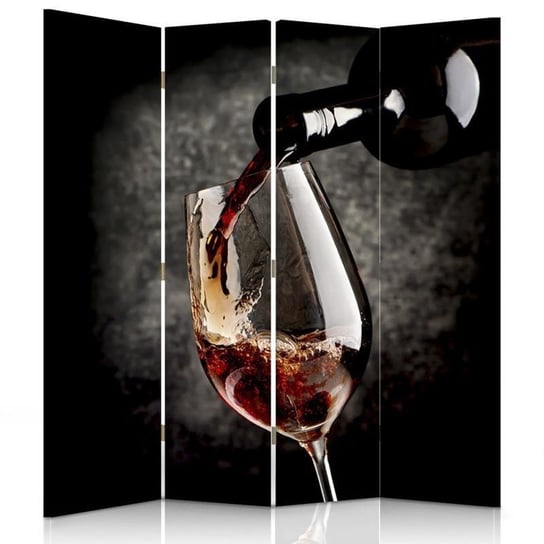Parawan pokojowy FEEBY, Wino czerwone, Obrotowy 145x170cm 4-częściowy Feeby