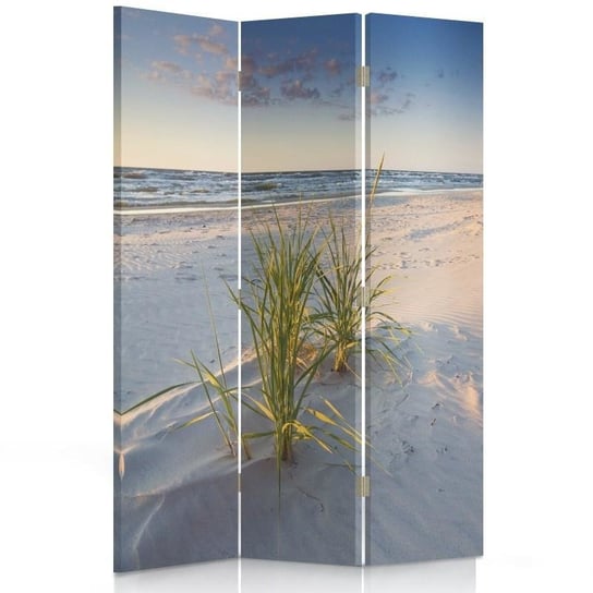 Parawan pokojowy FEEBY, Zielona trawa na plaży, Obrotowy 110x170cm 3-częściowy Feeby