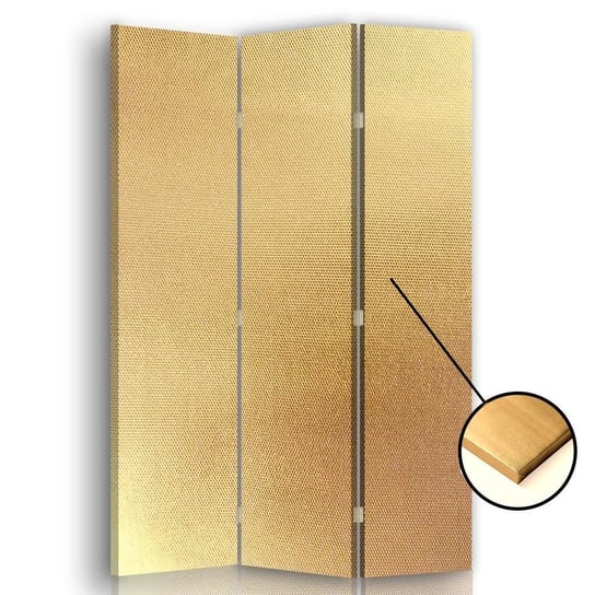 Parawan pokojowy FEEBY, złoty Gold, Dwustronny 110x170cm 3-częściowy Feeby