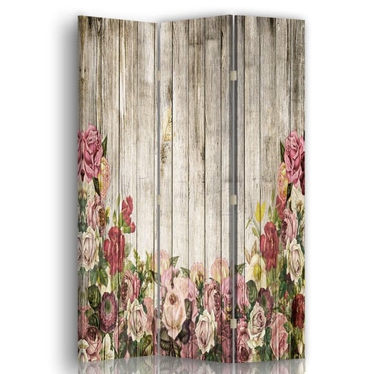 Parawan Rose Garden On The Wood 110x150 (3 Panele) Legendarte