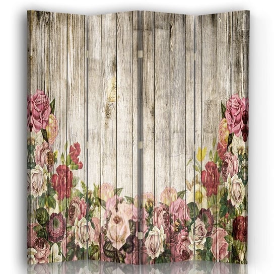 Parawan Rose Garden On The Wood 145x170 (4 Panele) Legendarte