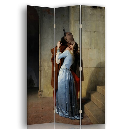 Parawan The Kiss - F. Hayez 110x150 (3 Panele) Legendarte