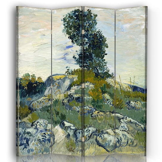 Parawan The Rocks - Vincent Van Gogh - Wewnętrzny dekoracyjny ekran z płótna cm. 145x170 (4 Panele) Legendarte