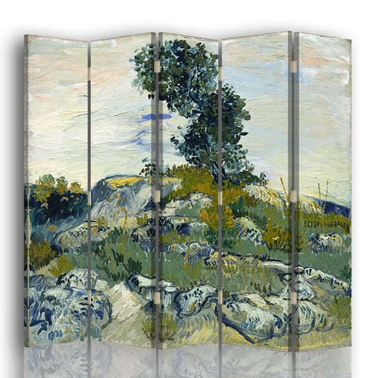 Parawan The Rocks - Vincent Van Gogh - Wewnętrzny dekoracyjny ekran z płótna cm. 180x170 (5 Panele) Legendarte