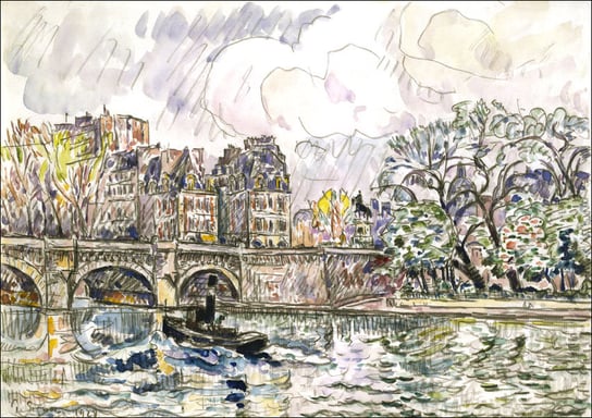 Paris: Le Place Dauphine, Paul Signac - plakat 100x70 cm Galeria Plakatu