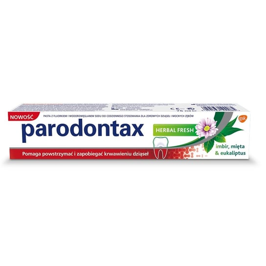 Parodontax Herbal fresh toothpaste pasta do zębów przeciw krwawieniu dziąseł imbir & mięta & eukaliptus 75ml Parodontax