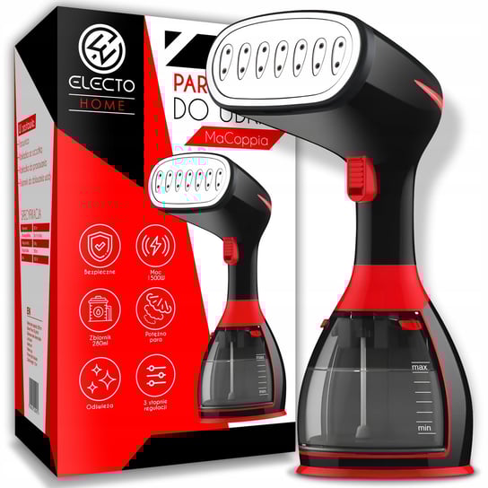 Parownica Do Ubrań Żelazko Parowe Steamer Parowy Zestaw Akcesoria Klips 8W1 ELECTO