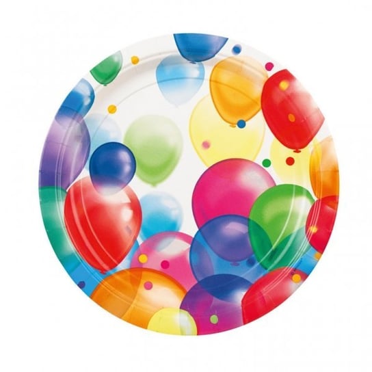 Party Balonowe - Talerzyki papierowe 23cm 8 sztuk Riethmuller