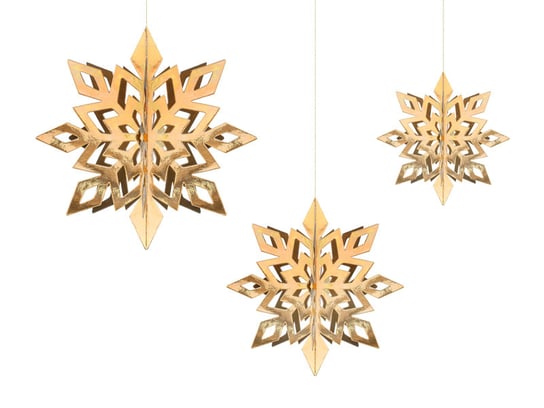 Party Deco, zawieszki dekoracyjne Śnieżynki, 6 szt. PartyDeco