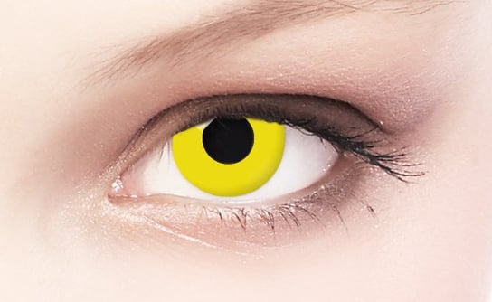 Party Lenses, Soczewki kontaktowe kolorowe Crazy Yellow Halloween, Wyrób medyczny, 2 szt. Party Lenses