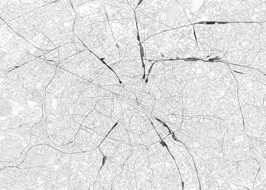 Paryż Czarno-Biała Mapa Miasta - Fototapeta Nice Wall