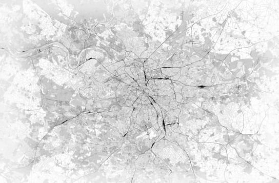 Paryż - Mapa Czarno Biała - Fototapeta Nice Wall