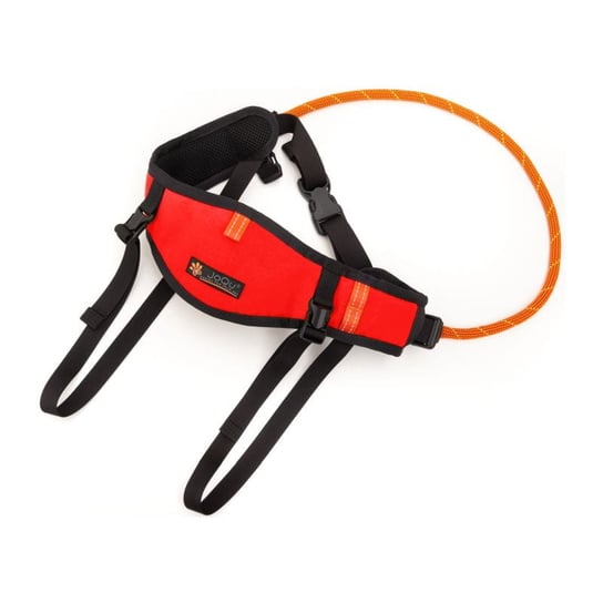 Pas do biegania z psem JoQu® Belt Plus czerwony L/XL (90-125cm) JoQu