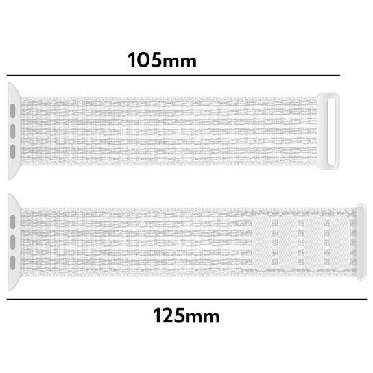 Pasek Alogy Nylon Strap z rzepem do Apple Watch 1/2/3/4/5/6/7/8/SE (38/40/41mm) Biały Alogy