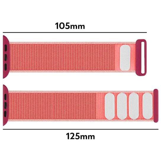 Pasek Alogy Nylon Strap z rzepem do Apple Watch 1/2/3/4/5/6/7/8/SE/Ultra (42/44/45/49mm) Różowy Alogy