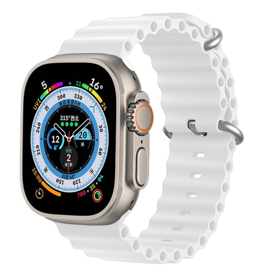 Pasek Apple Watch 41mm / 40mm / 38mm Silikonowy falisty wzór Dux Ducis Biały Dux Ducis